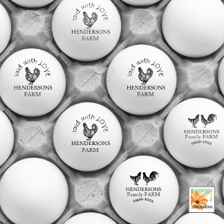 VINTAGE floral hen country farm name Rubber Stamp