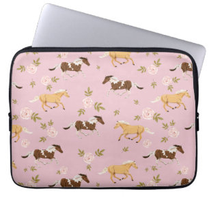 Vintage Floral Horse Pattern Laptop Sleeve