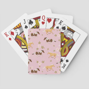 Vintage Floral Horse Pattern Playing Cards
