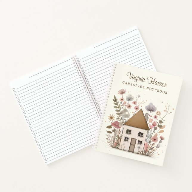 Vintage Floral House Caregiver To Do List Business Notebook (Inside)