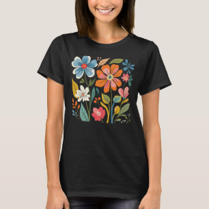 Vintage Floral Illustration – Retro Flowers Aesthe T-Shirt