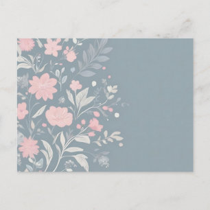 Vintage Floral in Light Grey Postcard