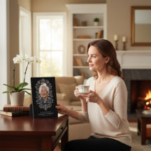 Vintage Floral In Loving Memory Plaque Black