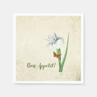 Vintage Floral Iris - Nature inspired Invitation Napkin