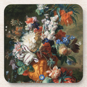 Vintage Floral Jan van Huysum Bouquet of Flowers Coaster