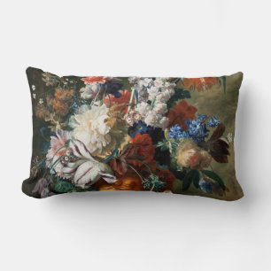 Vintage Floral Jan van Huysum Bouquet of Flowers Lumbar Cushion