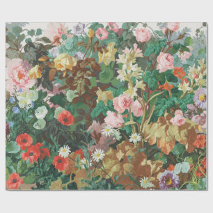 Vintage Floral Jardin d'Hiver by Edouard Müller Wrapping Paper