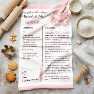 Vintage Floral Kitchen Recipe Keepsake Tea Towel
