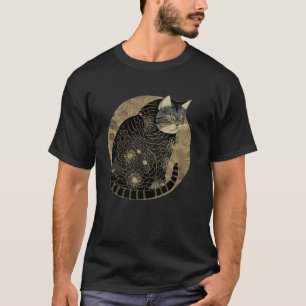 Vintage Floral Kitten Retro Japanese Art Pet Cute T-Shirt