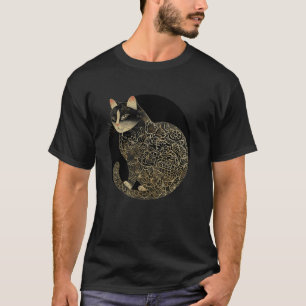 Vintage Floral Kitten Retro Japanese Art Pet Cute T-Shirt