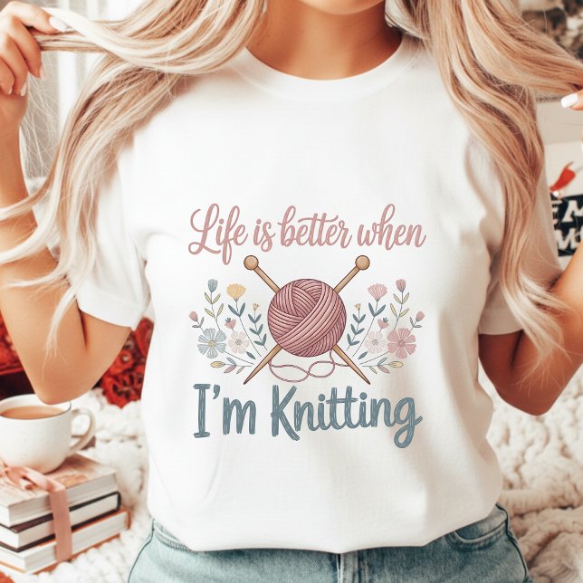 Vintage Floral Knitting Lover Women's T-Shirt (Creator Uploaded)