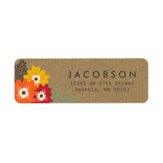 Vintage Floral Kraft Address Labels