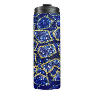 Vintage floral lace. Narrow lace trim. Gold edging Thermal Tumbler