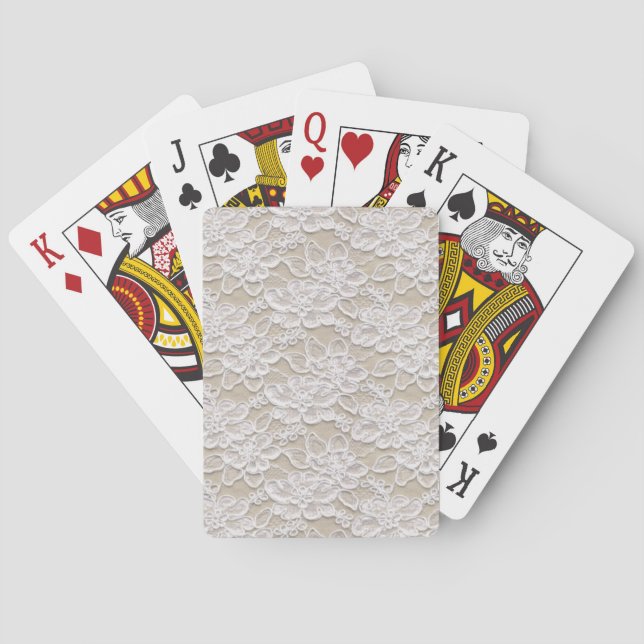Vintage Floral Lace Playing Cards (Back)