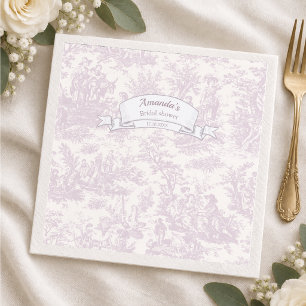 Vintage floral lavender de jouy shower napkin