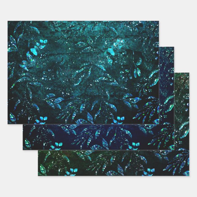 Vintage Floral Leaves Decoupage Wrapping Paper Sheet (Set)