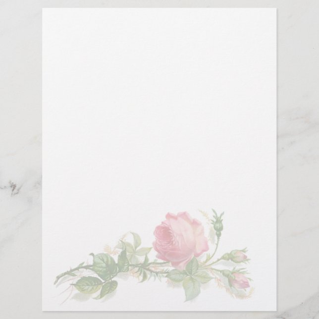 Vintage Floral Letterhead Stationery (Front)