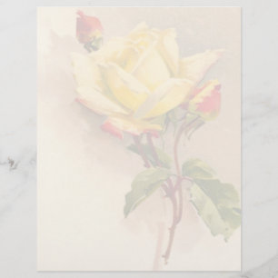 Vintage Floral Letterhead Stationery