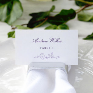 Vintage Floral Light Purple Wedding Escort Cards