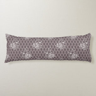 Vintage Floral Lumbar Pillow in Dusty Plum