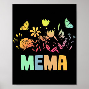 Vintage Floral Mema Shirt For Women Mothers Day  Poster