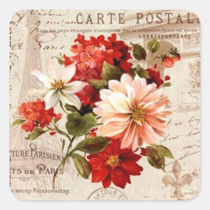 Vintage floral mixed flowers elegant sticker