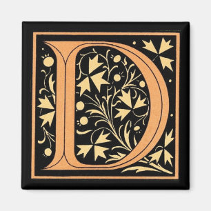 Vintage Floral Monogram ‘D’ - Magnet