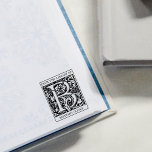 Vintage Floral Monogram Letter B From the Library Rubber Stamp<br><div class="desc">This "From the Library Of" rubber stamp features a vintage floral monogram letter B with a custom name.</div>
