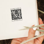 Vintage Floral Monogram Letter M From the Library  Rubber Stamp<br><div class="desc">This "From the Library Of" rubber stamp features a vintage floral monogram letter M with a custom name.</div>