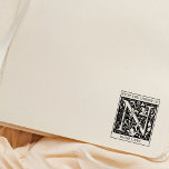 Vintage Floral Monogram Letter N From the Library  Rubber Stamp<br><div class="desc">This "From the Library Of" rubber stamp features a vintage floral monogram letter N with a custom name.</div>