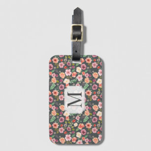 Vintage Floral Monogram Luggage Tag
