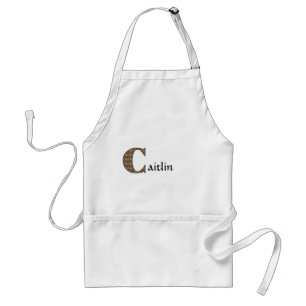 Vintage Floral Monogram Your Name Initial C Standard Apron