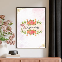 Vintage Floral Motivational Quote  Poster