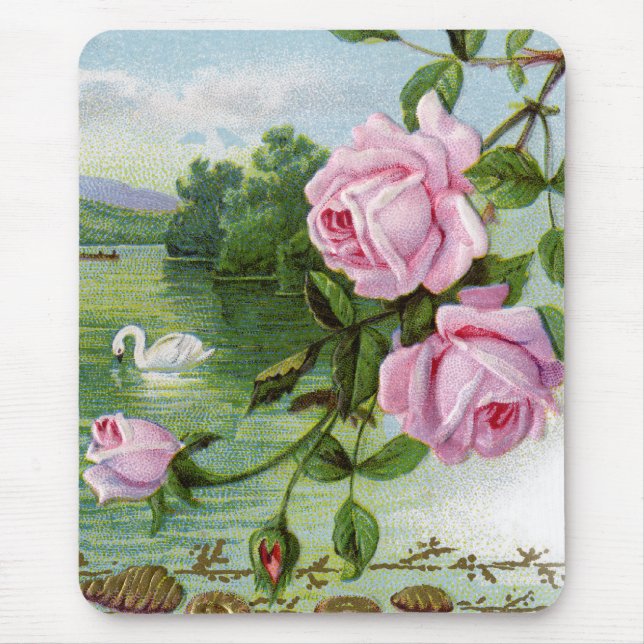 Vintage Floral Mouse Pad (Front)