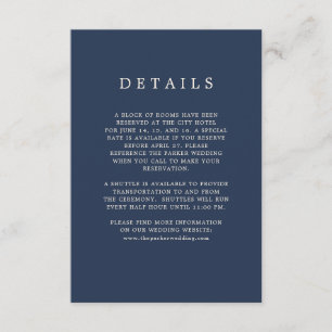 Vintage Floral   Navy and Cream Guest Details Enclosure Card