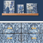 Vintage Floral Navy Blue White Elegant Decoupage Tissue Paper<br><div class="desc">Hand painted antique European wallpaper pattern with leaf scroll foliage and formal French style bouquet pattern elements have been created into a pattern that you can use to decoupage with. Navy blue background colour can be changed. This was graphically restored from a small scrap of wallpaper and designed into a...</div>