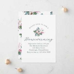 Vintage Floral New Home Housewarming Party Announcement