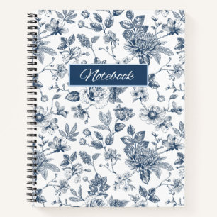 Vintage Floral Notebook 100 Pages Spiral Notebook