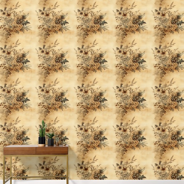 Vintage Floral Old Fashioned  Wallpaper (Hallway)