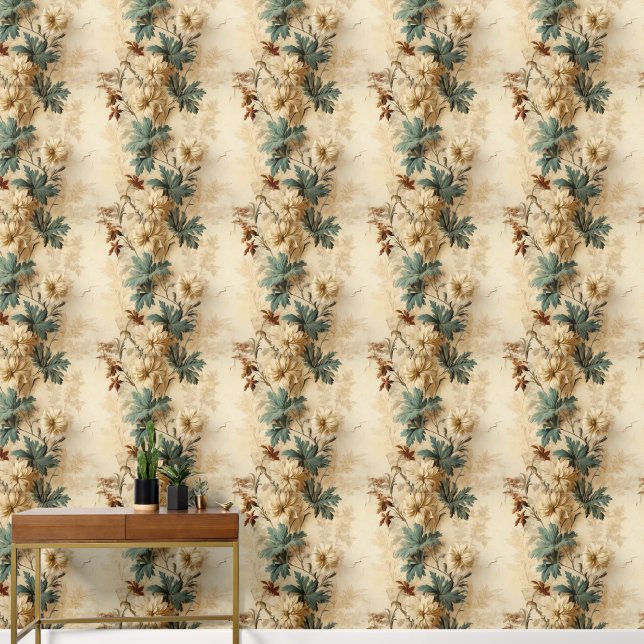 Vintage Floral Old Fashioned  Wallpaper (Hallway)