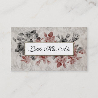Vintage Floral on Aged Linen Business Card