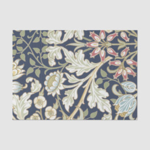 Vintage Floral on Blue Tissue Paper