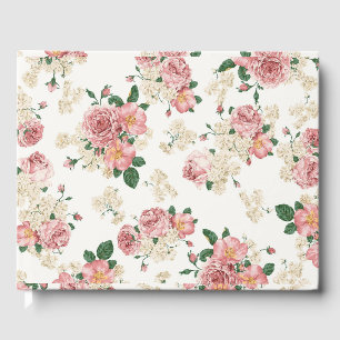 Vintage Floral on White Guest Book