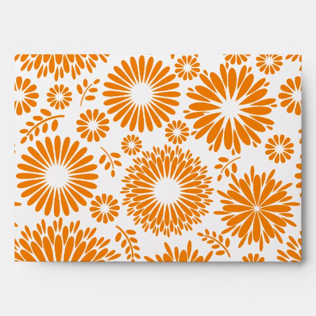 Vintage floral orange Envelope (Front)