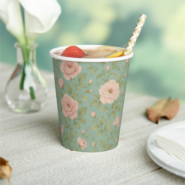 Vintage Floral Paper Cup (Insitu)