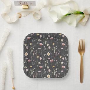 Vintage Floral Paper Plate