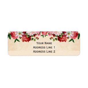 Vintage Floral Paper Return Address Label