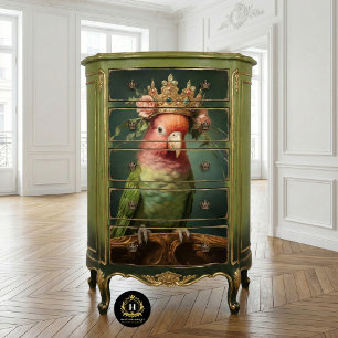 Vintage Floral Parrot Queen Decoupage Tissue Paper