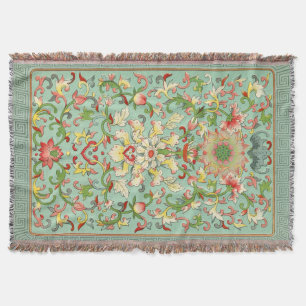 Vintage Floral Passion Flower Rugs Throw Blanket