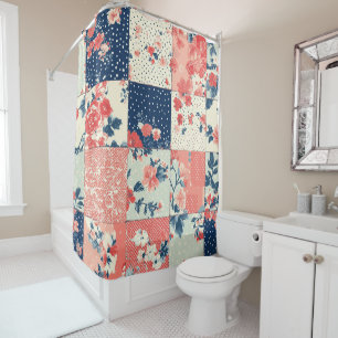 Vintage Floral Patchwork Pattern (10) Shower Curtain